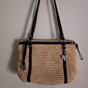 Brighton Raffia & Leather Shoulder Bag – Summer Charm Meets Classic Elegance Ste